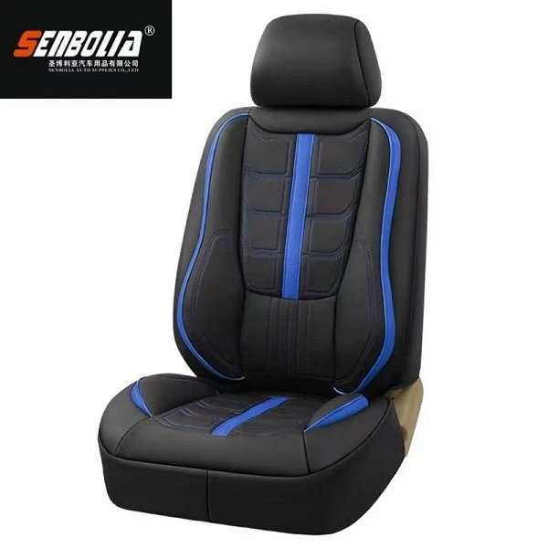 Leather Ice Silk Car Seat Cushion Patchwork